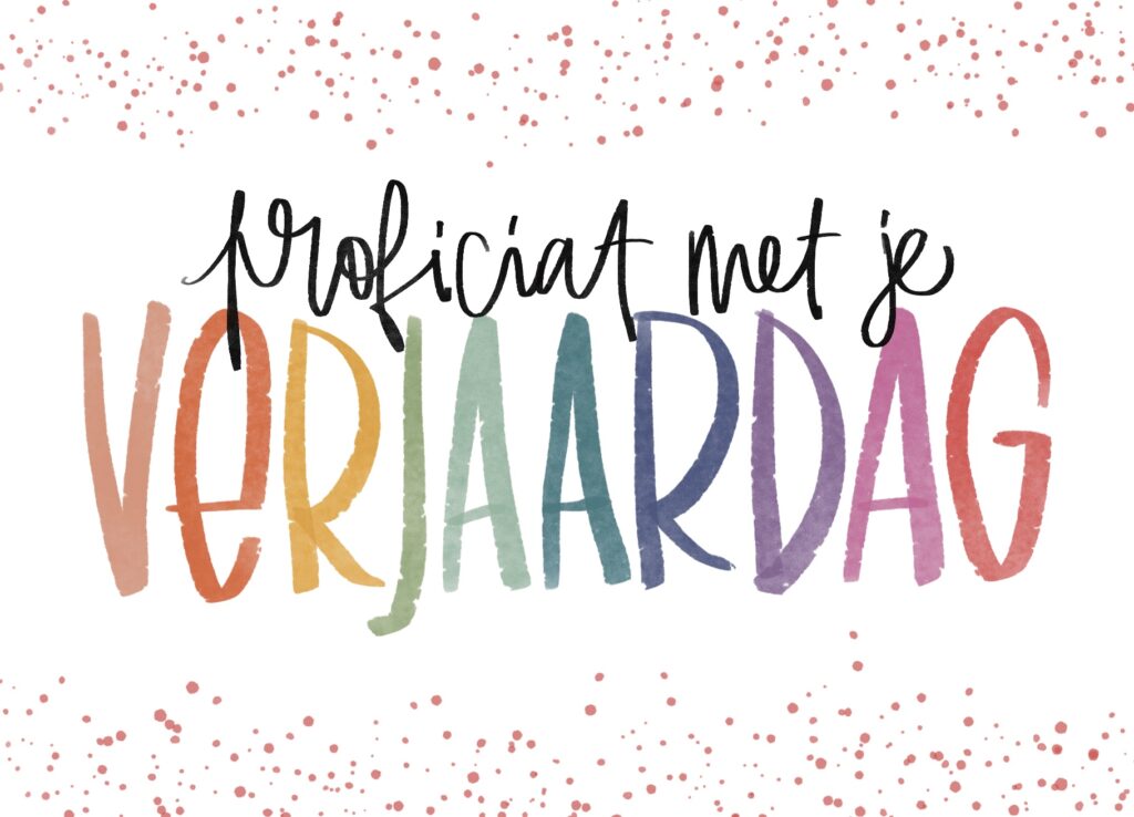 Aquarel - Proficiat met je verjaardag - By Birthe
