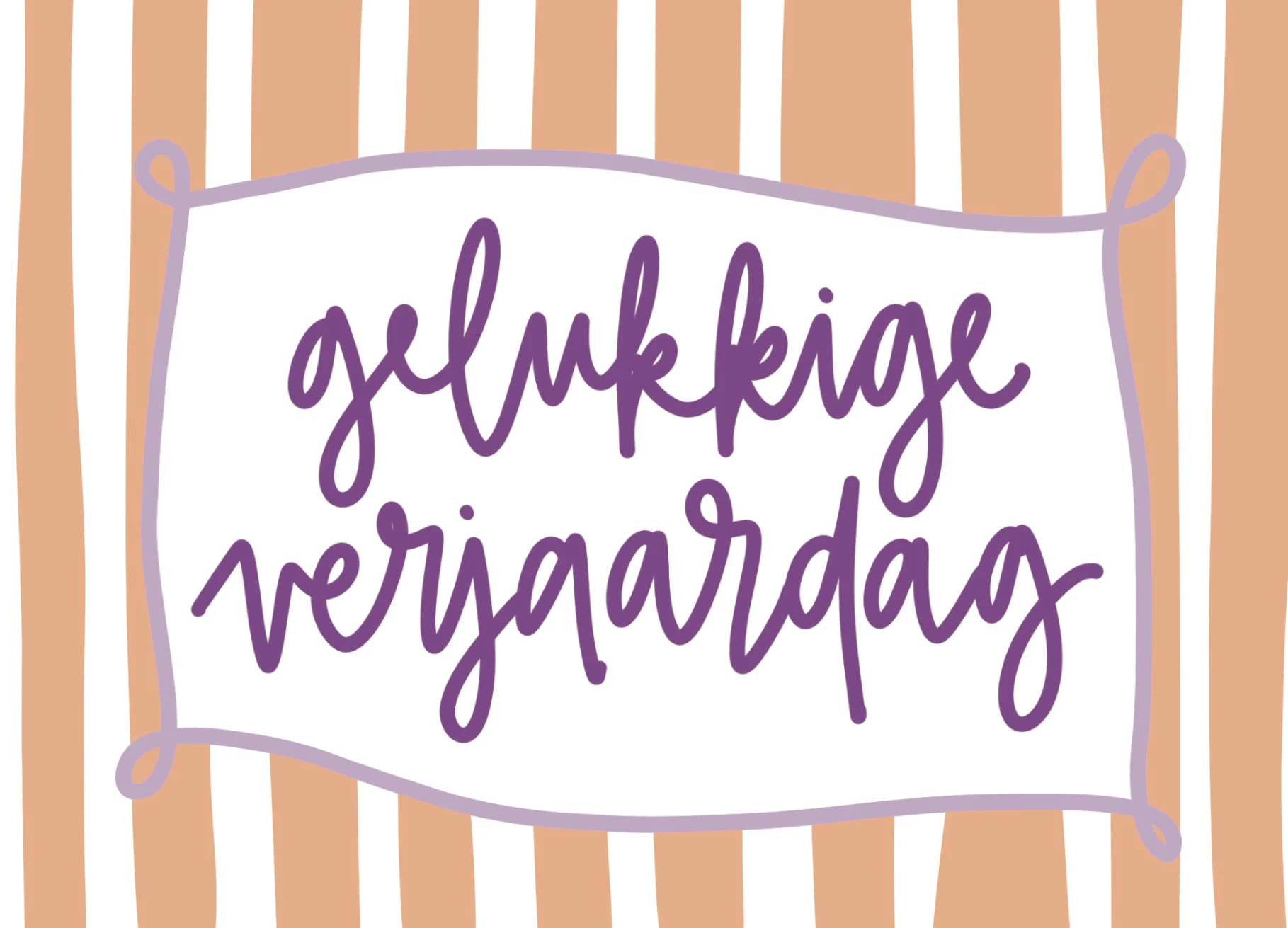 Striped - Gelukkige verjaardag - Oranje